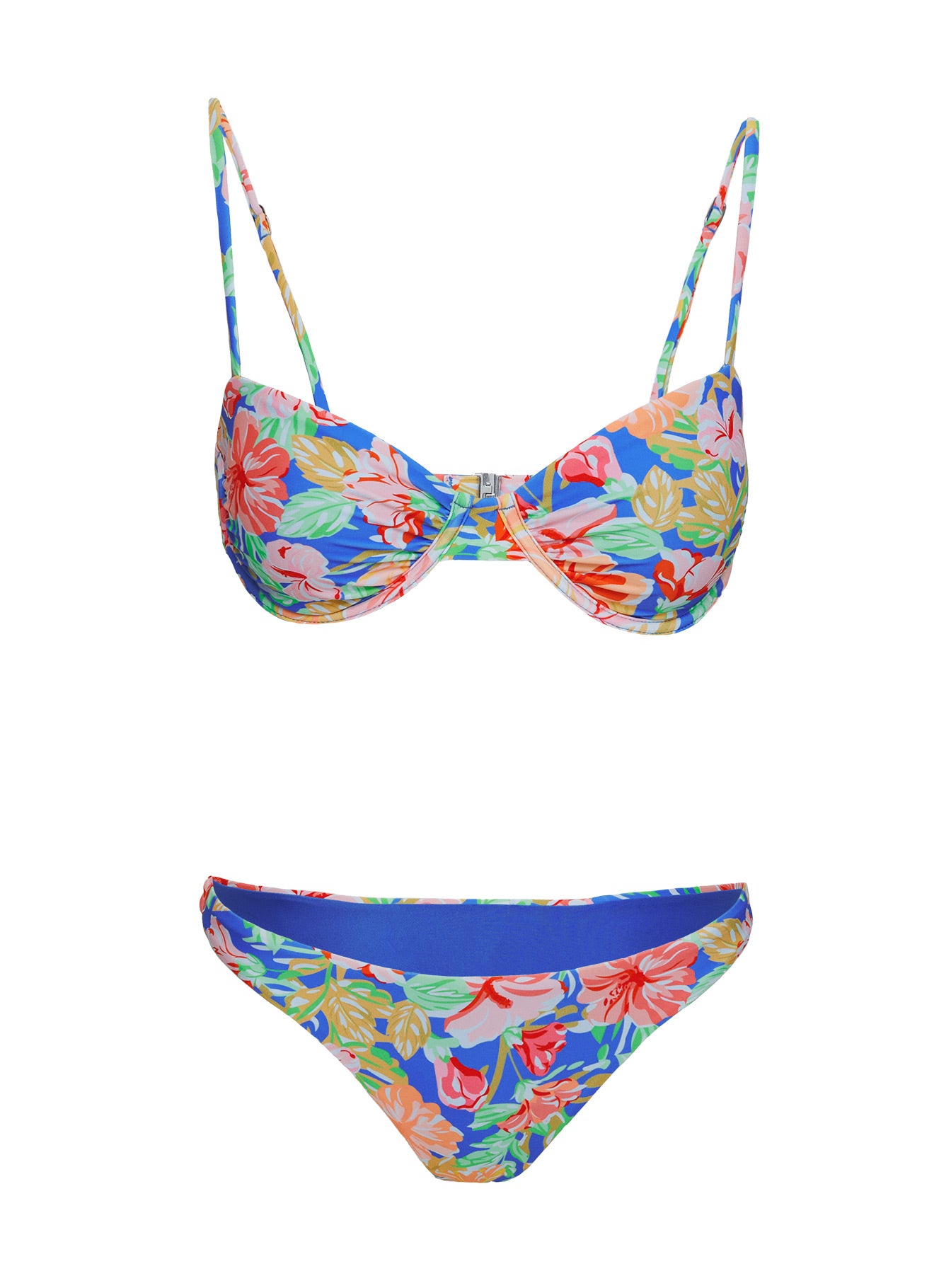 Ellie High Cut Bikini Bottoms Blue Floral - Image 5