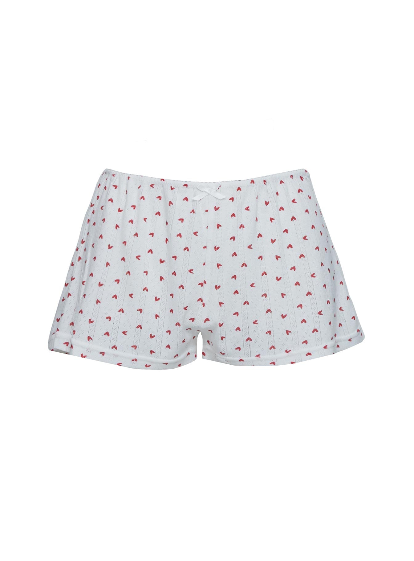 Sleepytea Pointelle Sleep Short White / Red - Image 5