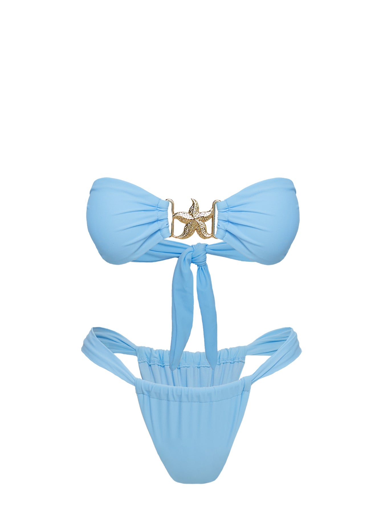 Summer Season Ruched Side Bikini Bottoms Blue - Image 5