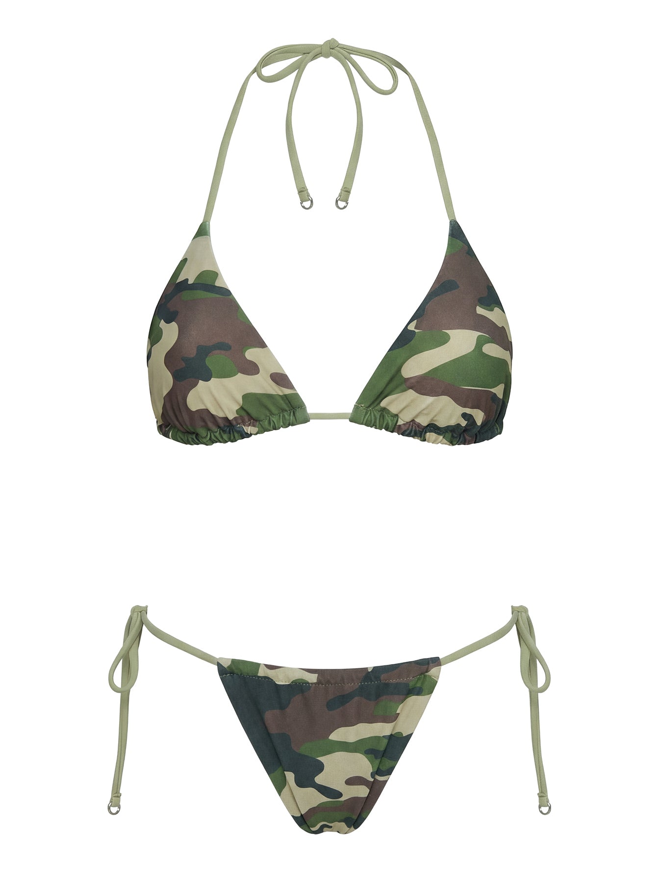 Selbie String Ruched Bikini Bottoms Camo - Image 6