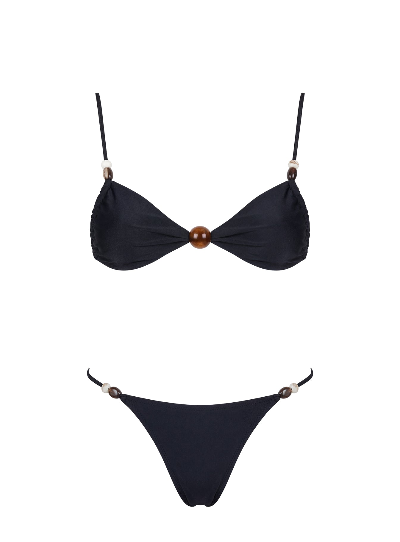 Tan Lines Bead Detail Bikini Bottoms Black - Image 5