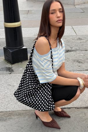 Tempting Tote Bag Black Polka