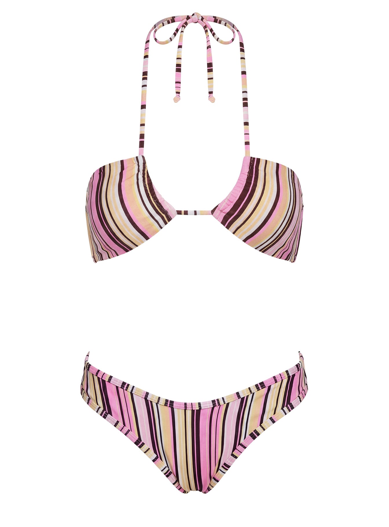 Amiri Contrast High Side Bikini Bottoms Pink / Yellow Stripe - Image 5