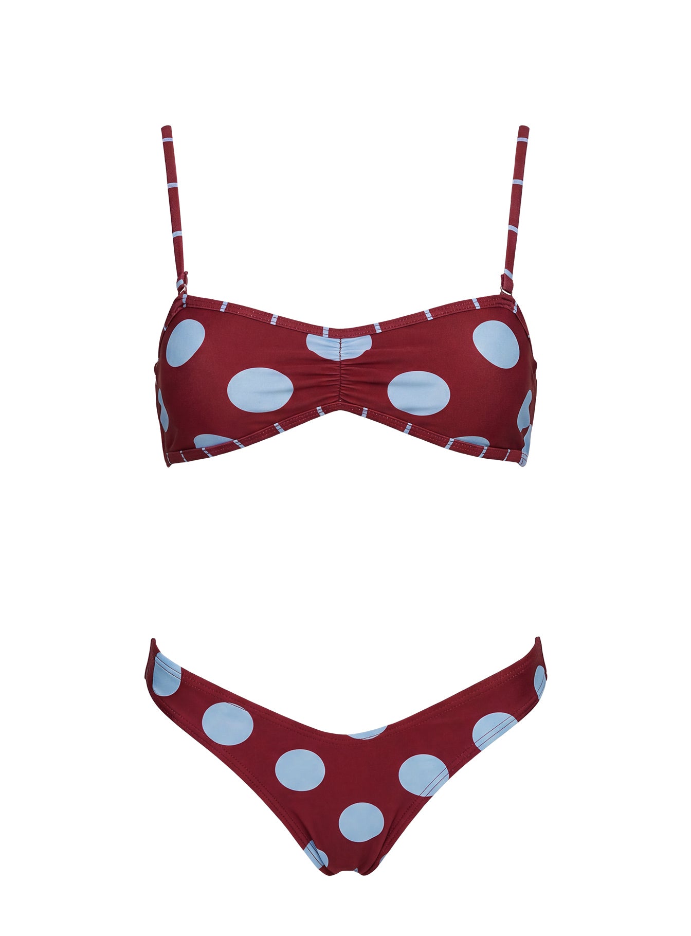Calbira Cheeky Bikini Bottoms Red / Blue Polka Dot - Image 5