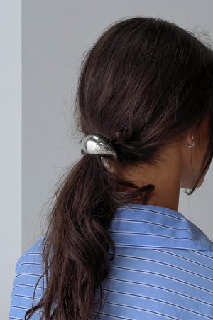 Heart Mend Statement Hair Tie Silver