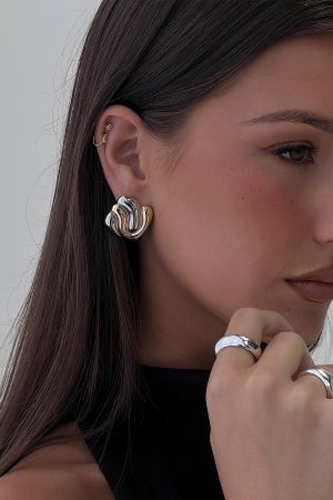 Heavenly Dream Square Earrings Gold / Silver