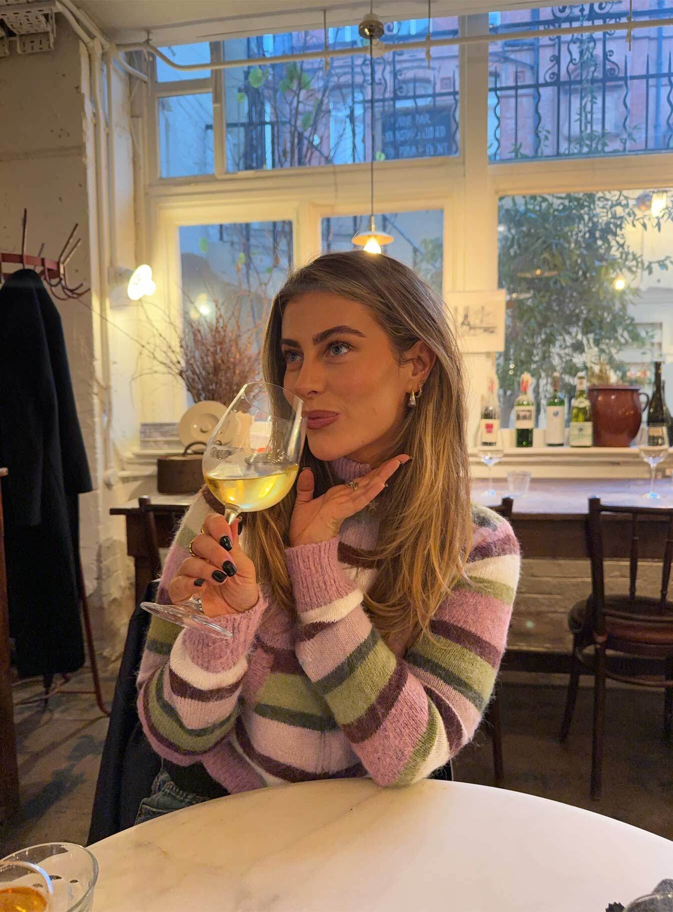 Keeva Zip Through Knit Jumper Pink / Green Stripe - Image 9
