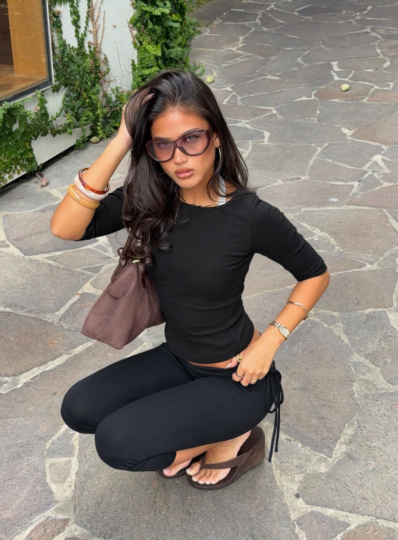 Elaia 3/4 Sleeve Top Black - Image 13