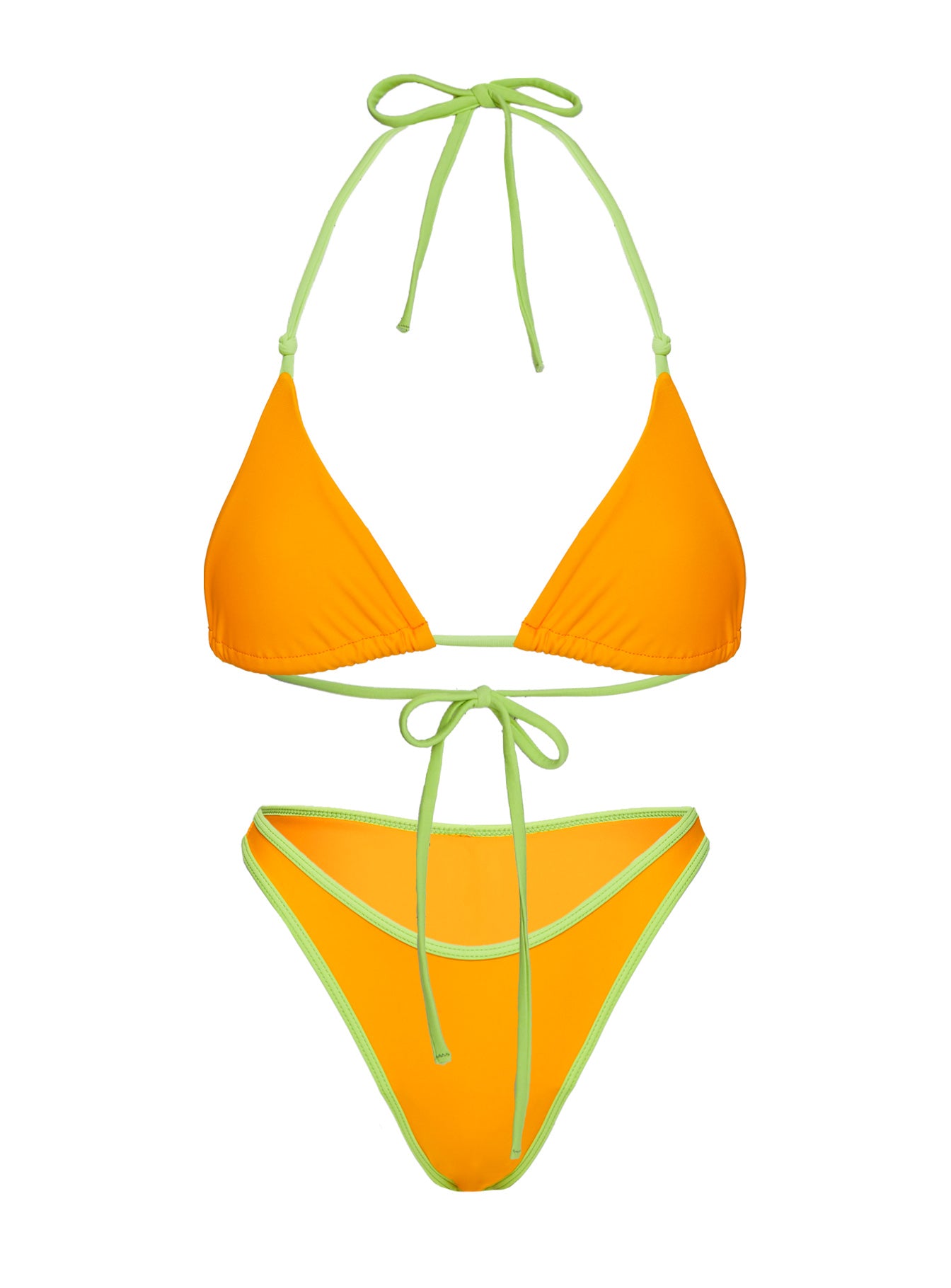Sandbar Triangle Bikini Top Orange / Green - Image 4