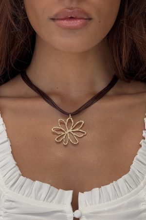 Sylvee Pendant Necklace Brown / Gold